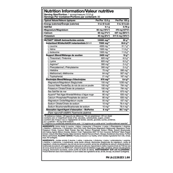 Mutant BCAA 30 Servings Peach - Image 3
