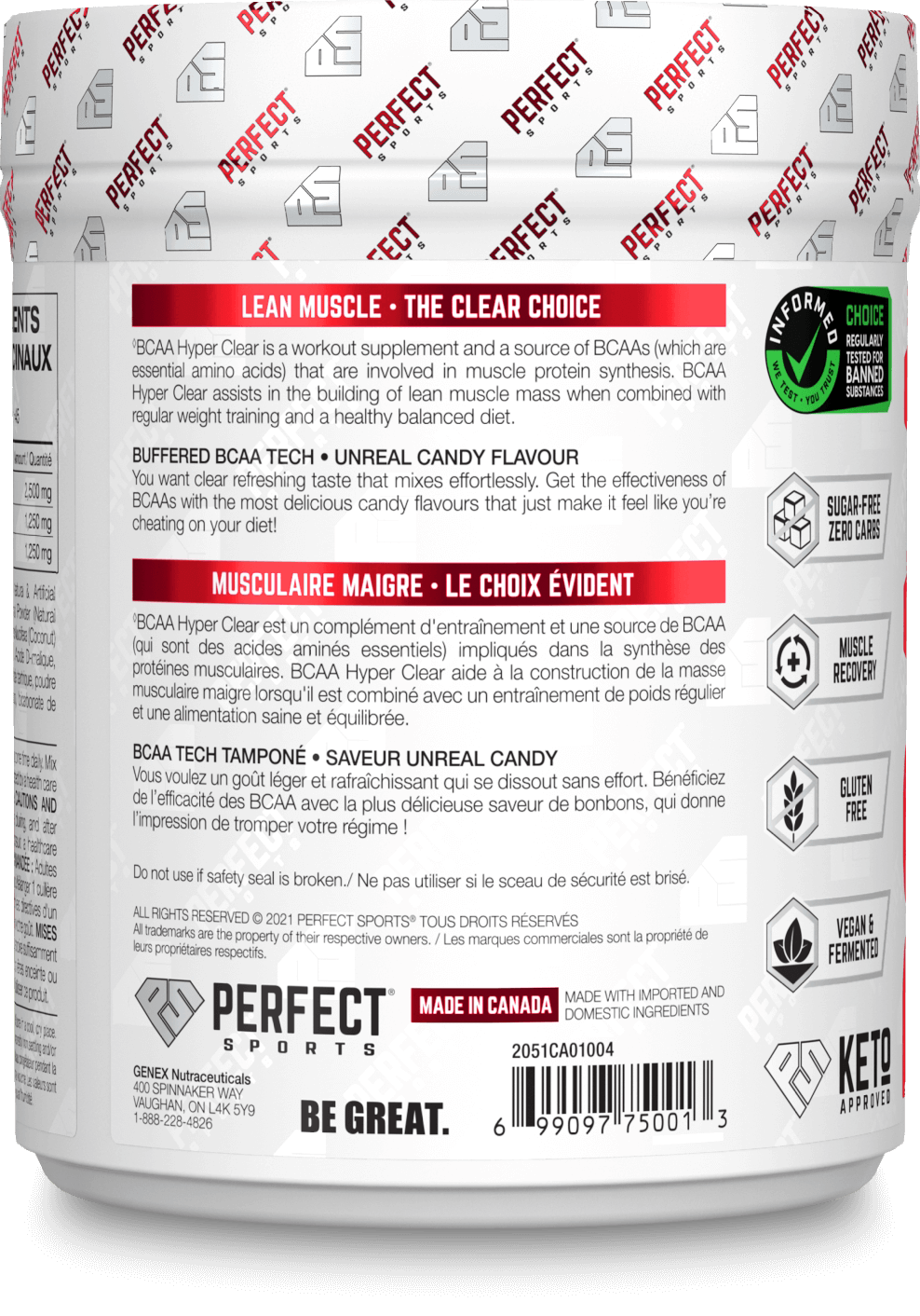 Perfect Sports BCAA 45 Servings - Image 3