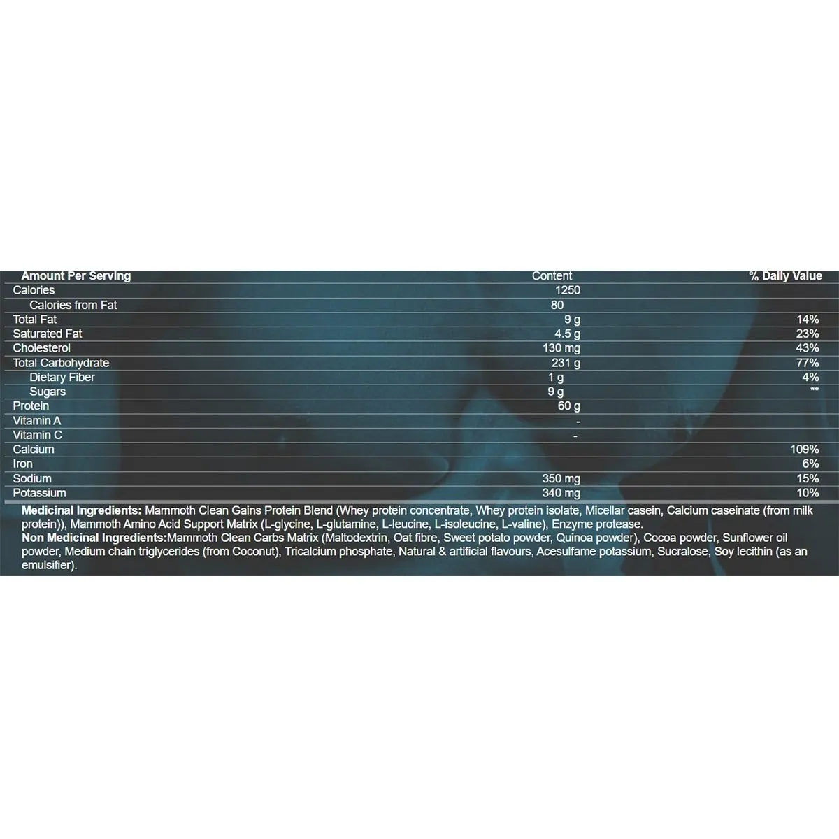 Mammoth 5lbs Mass Gainer - Image 2